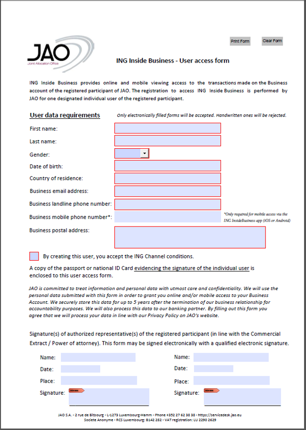 User Access Form